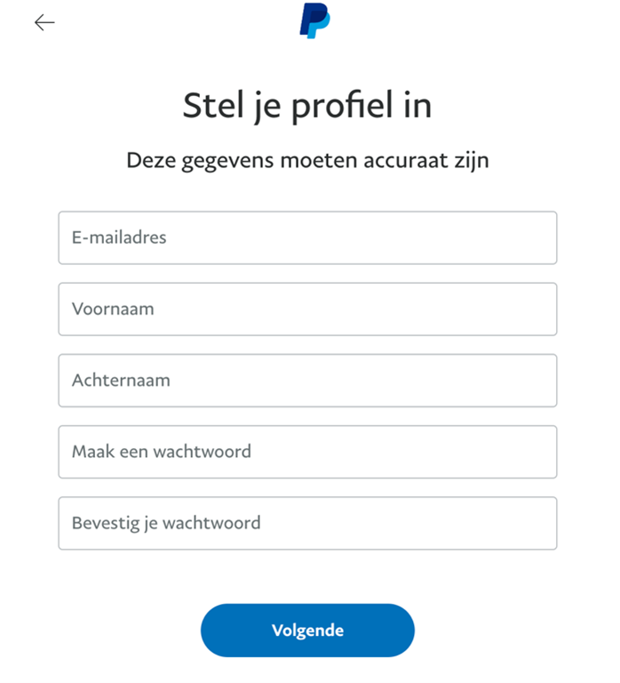 paypal wachtwoord