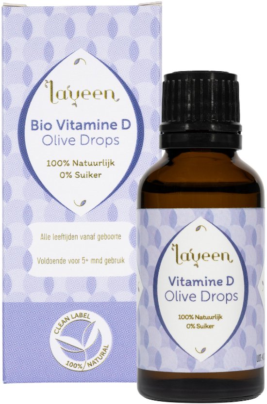 Laveen Vitamine D BIO druppels (30ml) 100% natuurlijk - suiker- en zoetstofvrij