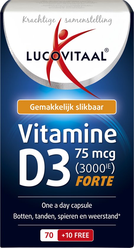 Lucovitaal Vitamine D3 75 microgram Voedingssupplement - 70 capsules