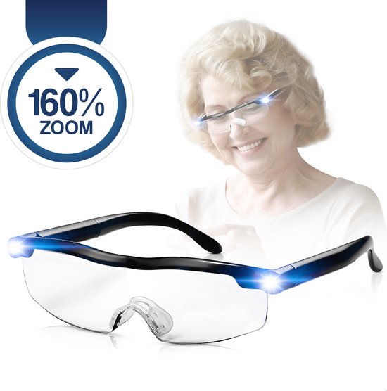 Premium Commerce® - Vergrootglas Bril - Loepbril met LED verlichting - Vergrootbril - Incl. opberghoes!