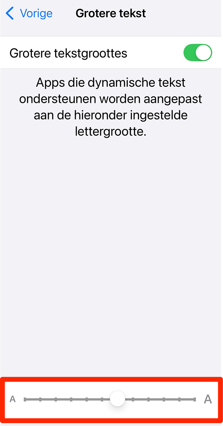 Grotere tekst