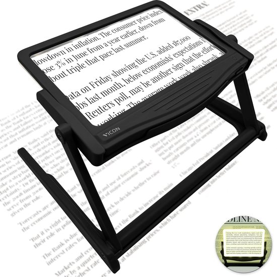 Vicon Vergrootglas met LED Verlichting - 5x vergroting - Incl. Batterijen - Vergrootspiegel - Leesloep voor Volwassenen en Ouderen