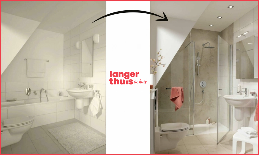 Senioren badkamer van oude naar nieuwe situatie