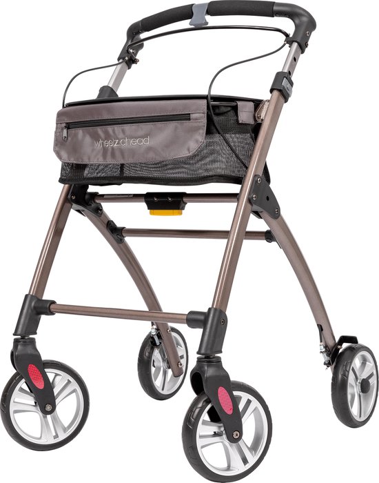 WheelzAhead Rollator - Lichtgewicht - Voor Binnen - Grijs - Met opbergmand