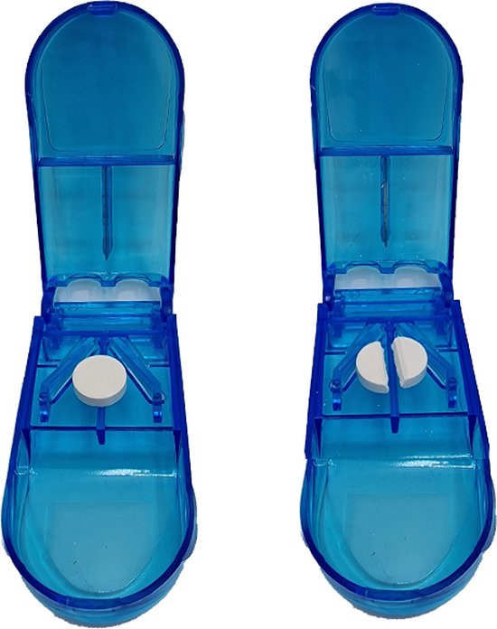 Pillensnijder 1 stuks- Bewaardoosje voor Pillen - Medicijnsnijder - Donker Blauw - oDaani