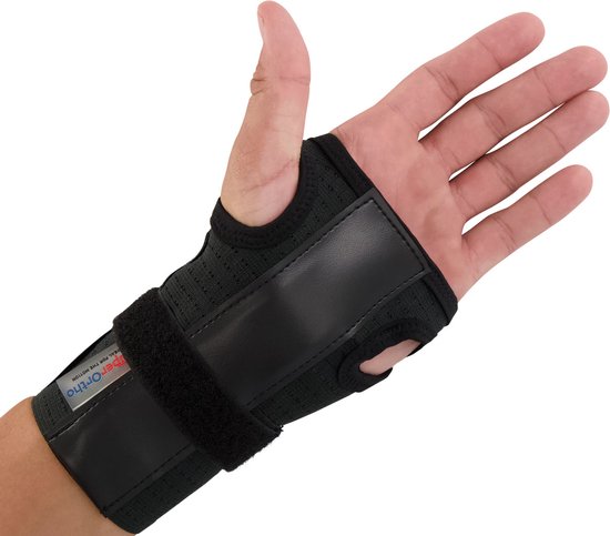 Super Ortho Carpaal Tunnel Syndroom Polsbrace - Universele Polssteun - CTS Polsbandage - RSI Brace - Polsbandage voor Links en rechts - Zwart