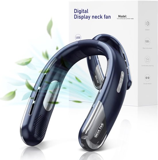 Bladloze Nekventilator – Krachtig & Draagbaar – 5 Snelheden – 4000 mAh USB Oplaadbaar