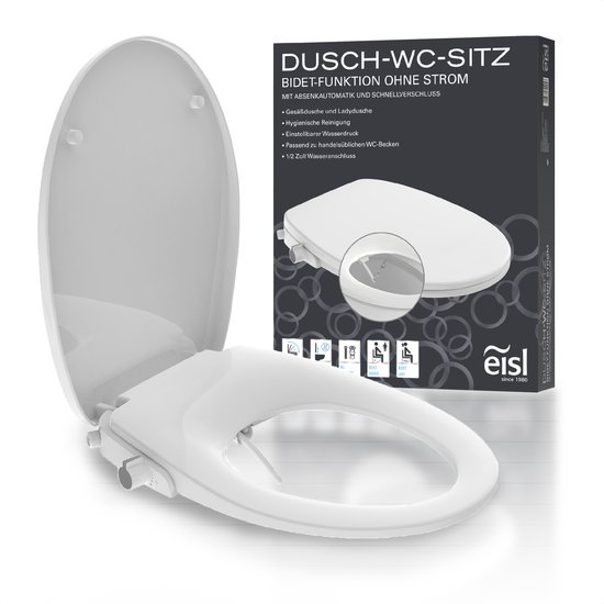 EISL Bidet Douche WC-zitting Opzetstuk - Soft Close - Afklikbaar, wit