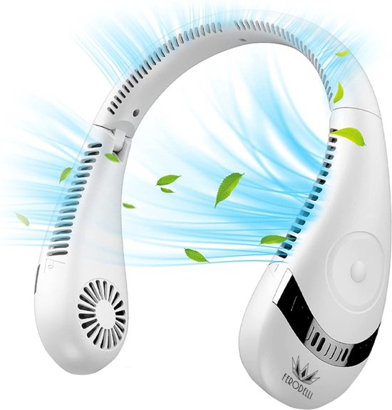 Ferodelli Nekventilator - Draagbare Gezichtsventilator - Neck Fan - Met Koeling - Hals - Hoofd - Inclusief Accessoire - 3 Standen