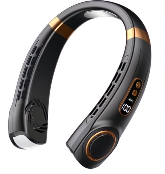 FMF - Nek Ventilator - Draagbare Ventilator - USB - Gezicht Ventilator - Nek Fan - Mini Ventilator - Hals Ventilator - Tafel Ventilator - Nekventilator - 5 Standen - Zwart