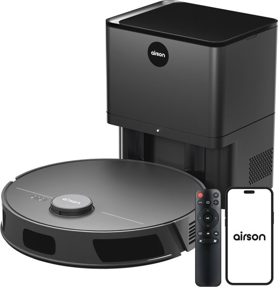 Airson X2 Ultra Clean - Robotstofzuiger met Dweilfunctie - Mobiele Applicatie - Automatisch Leegstation - LiDAR Navigatie - Geschikt Voor Huisdierharen
