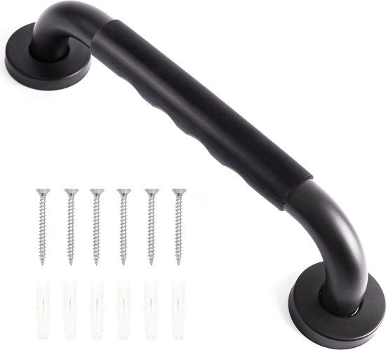 Handgreep Antislip voor Bad, Douche, Badkamer, Toilet - Wandbeugel Veiligheid Hulpmiddelen voor Ouderen - Zwart - 30 cm