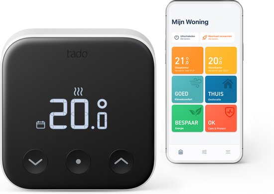 tado° Slimme Thermostaat X - Smart Thermostaat - werkt met Google Home, Alexa & Apple Homekit - Bedrade variant - Zwart/Wit