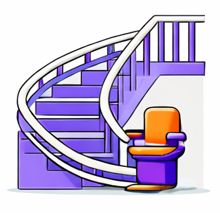 Icoon traplift met bocht