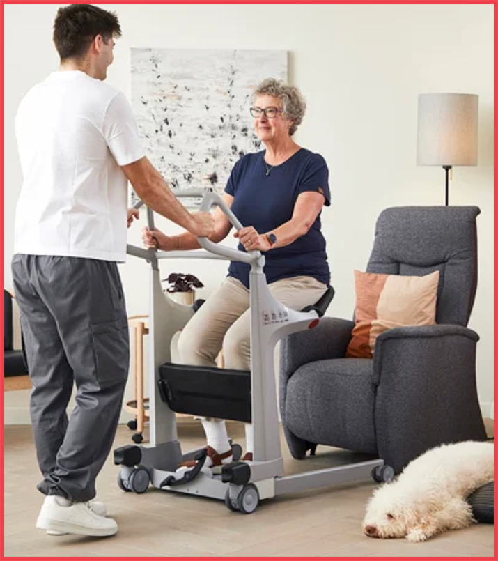 Tillift vrouw in stoel