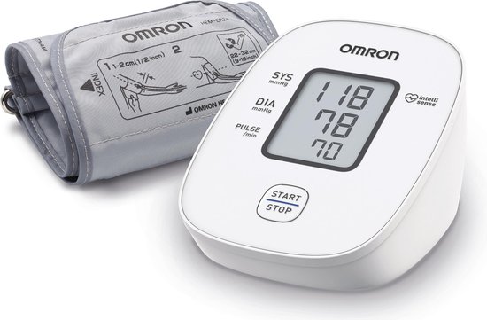 OMRON X2 Basic Bloeddrukmeter Bovenarm - Aanbevolen door Hartstichting - Blood Pressure Monitor met Hartslagmeter – Onregelmatige Hartslag - Klinisch Gevalideerd - 22 tot 32 cm Manchet – 5 jaar Garantie