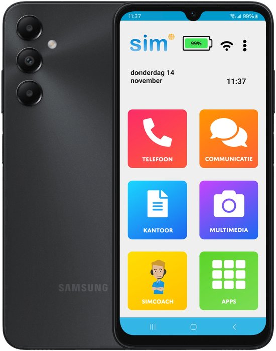 SimPhone 6 kopen voor senioren met grote knoppen, WhatsApp en SOS knop