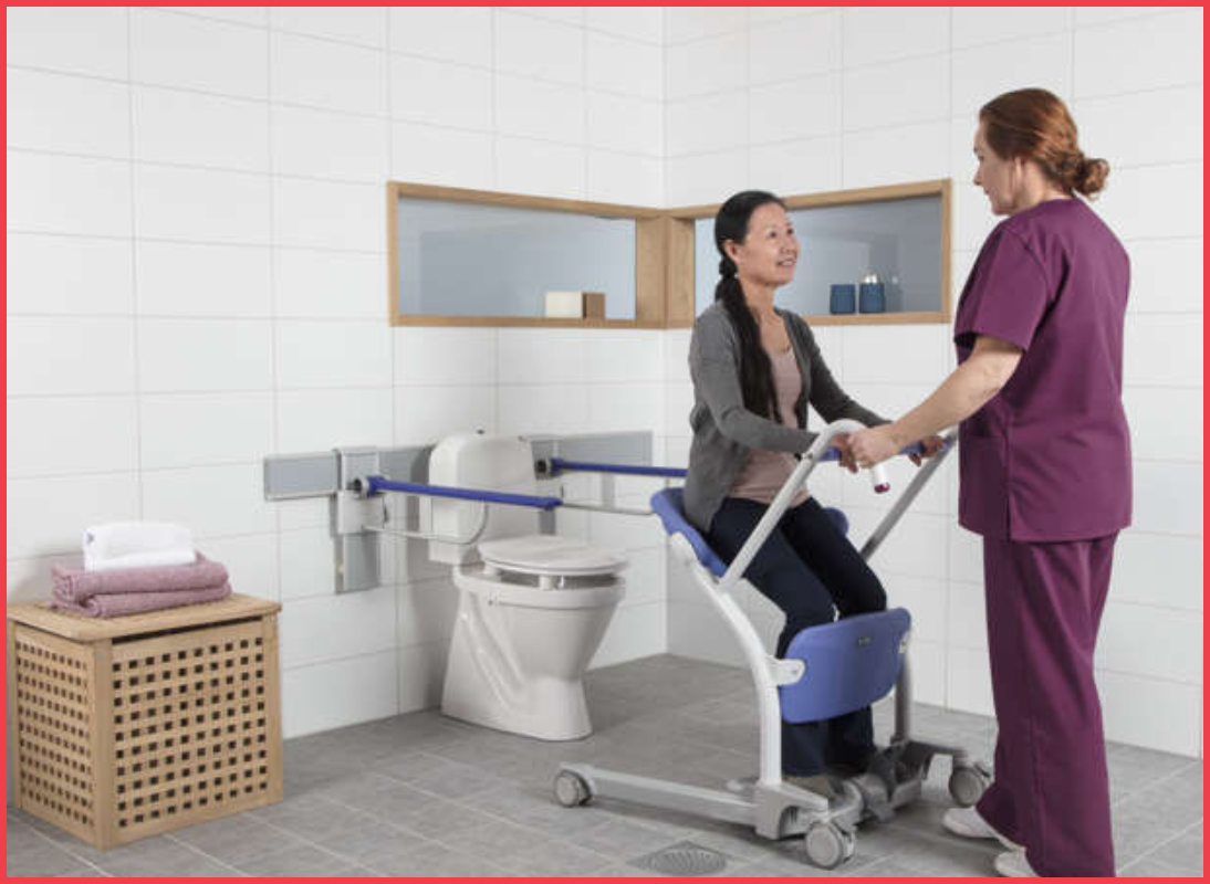 Tillift vrouw op toilet