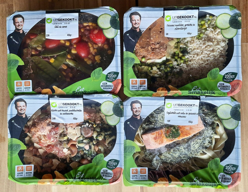 Maaltijden van Uitgekookt in bakjes na levering