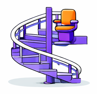 Icoon wentel trap met traplift