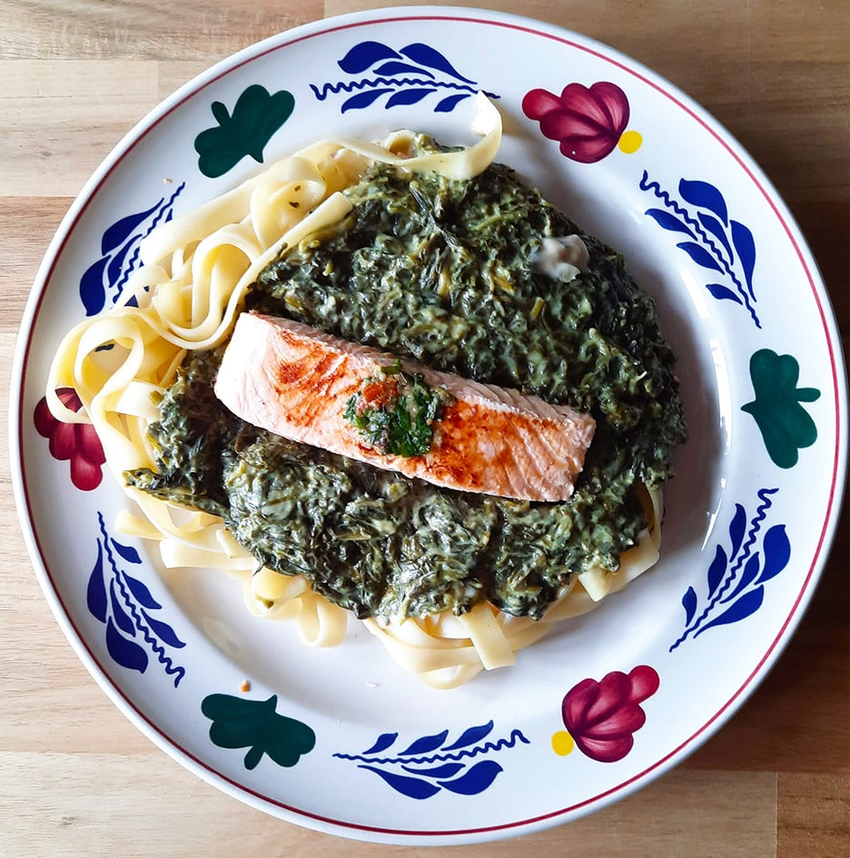 Uitgekookt zalm maaltijd