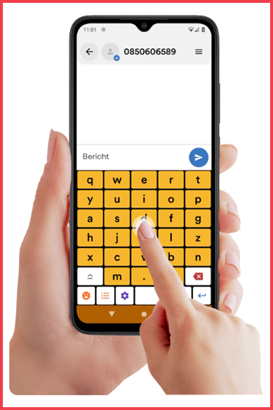 Senioren mobiele telefoon met grote toetsen en duidelijk scherm