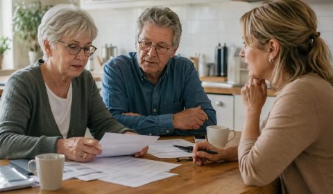 AOW bestuderen ouderen mensen aan tafel