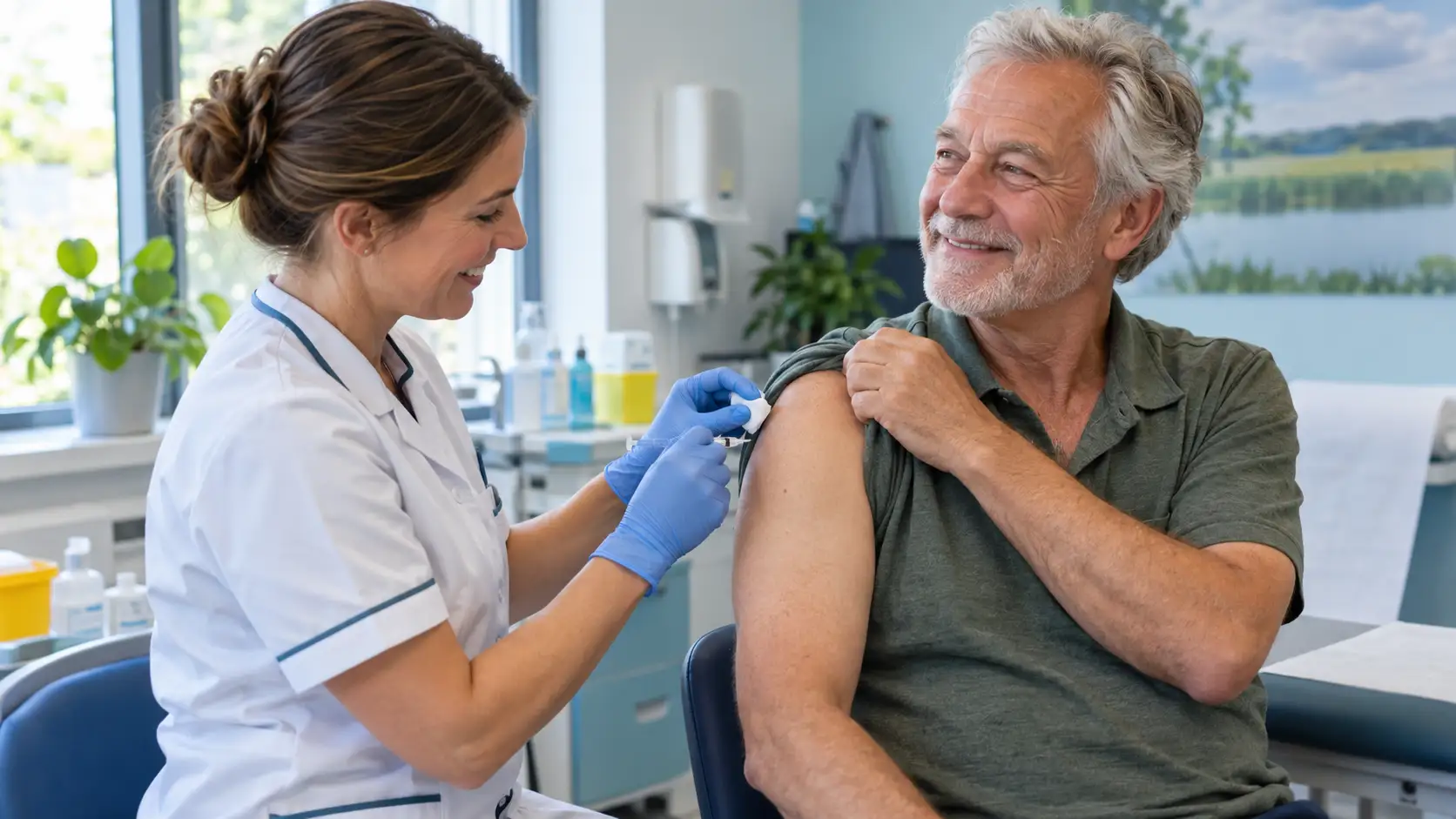 man bij vaccinatie voor gordelroos